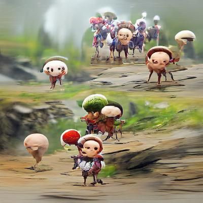 Mushroom Villagers: Adorable Fantasy Concept Art