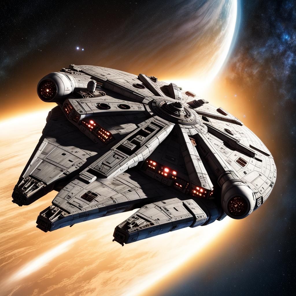 Millennium Falcon in Galactic Space