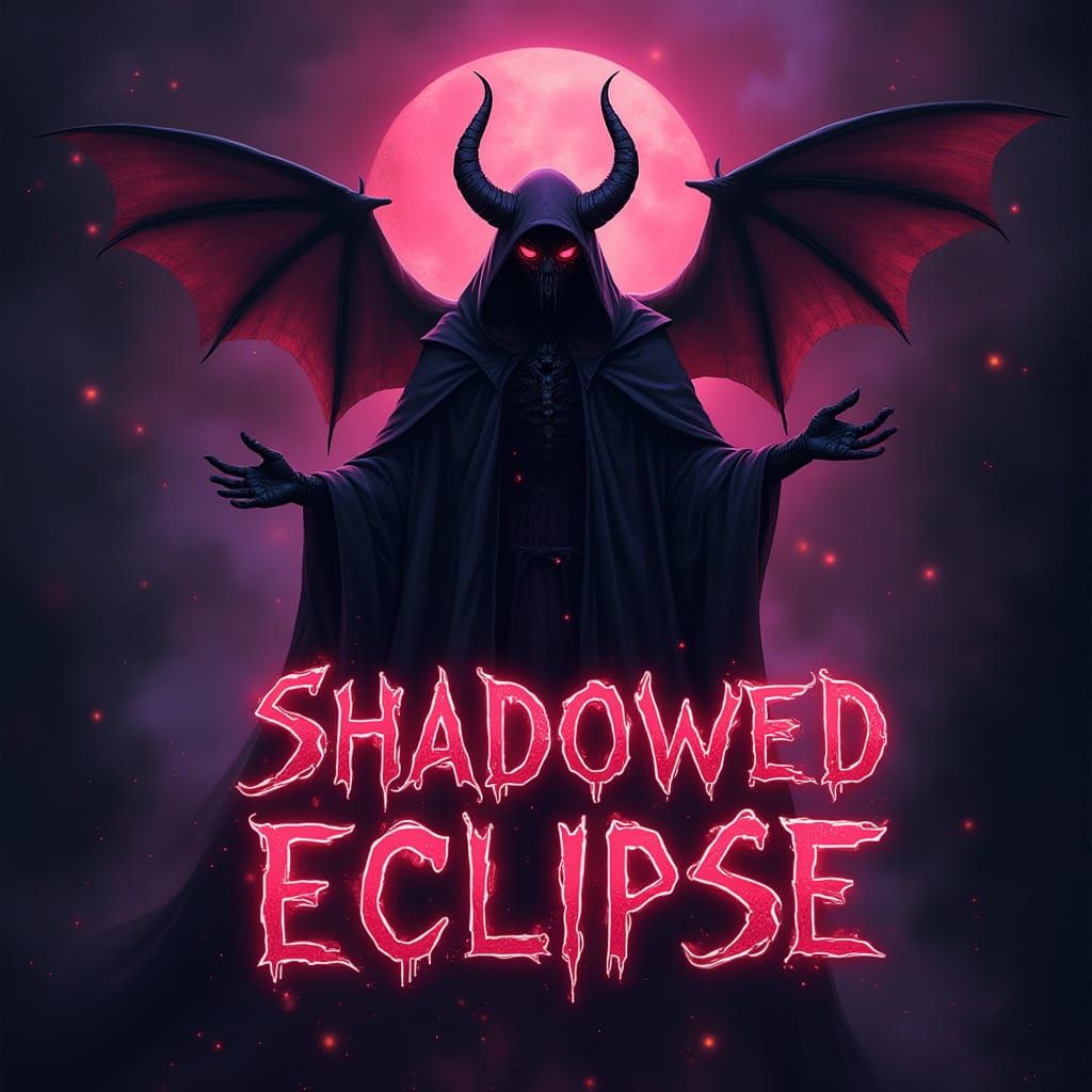 Demonic Figure in Gothic Synthwave Style