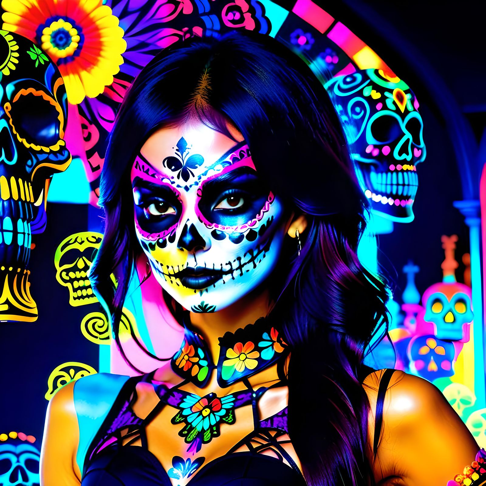 Hyperrealistic Vaporwave Double Exposure with Gothic Element...