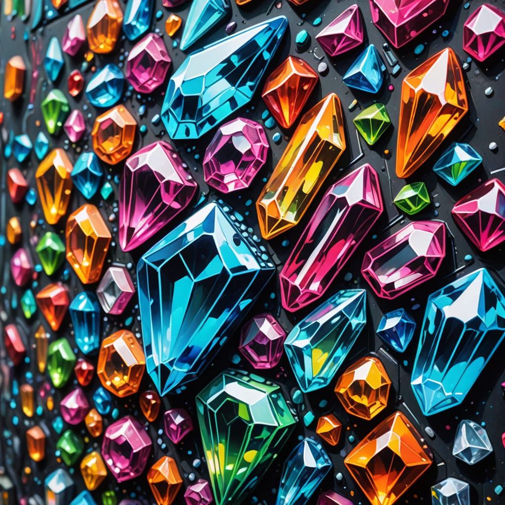 Graffiti-Style Crystal Sandwich Street Art