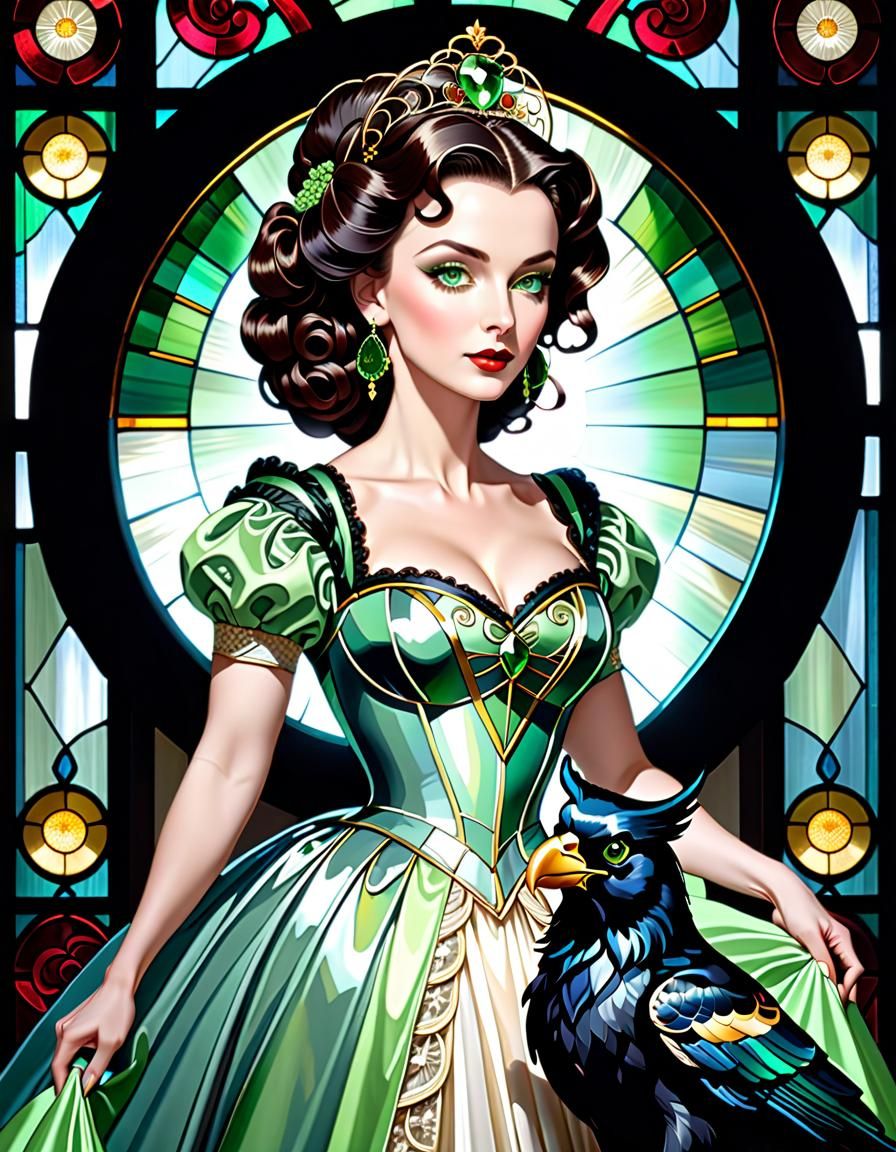 Masterpiece Stained Glass of Scarlett O’Hara