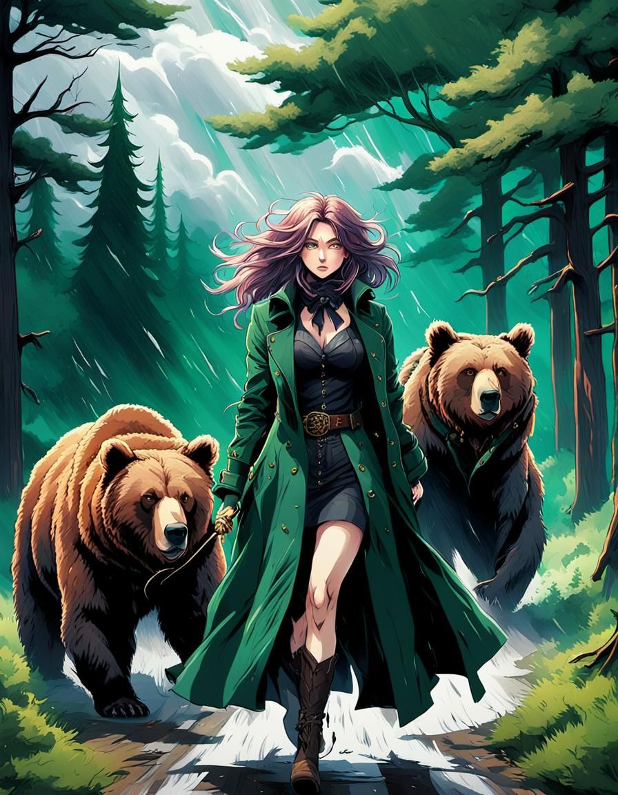 Farm scene, beautiful attractive alluring Gothic cowgirl wal...