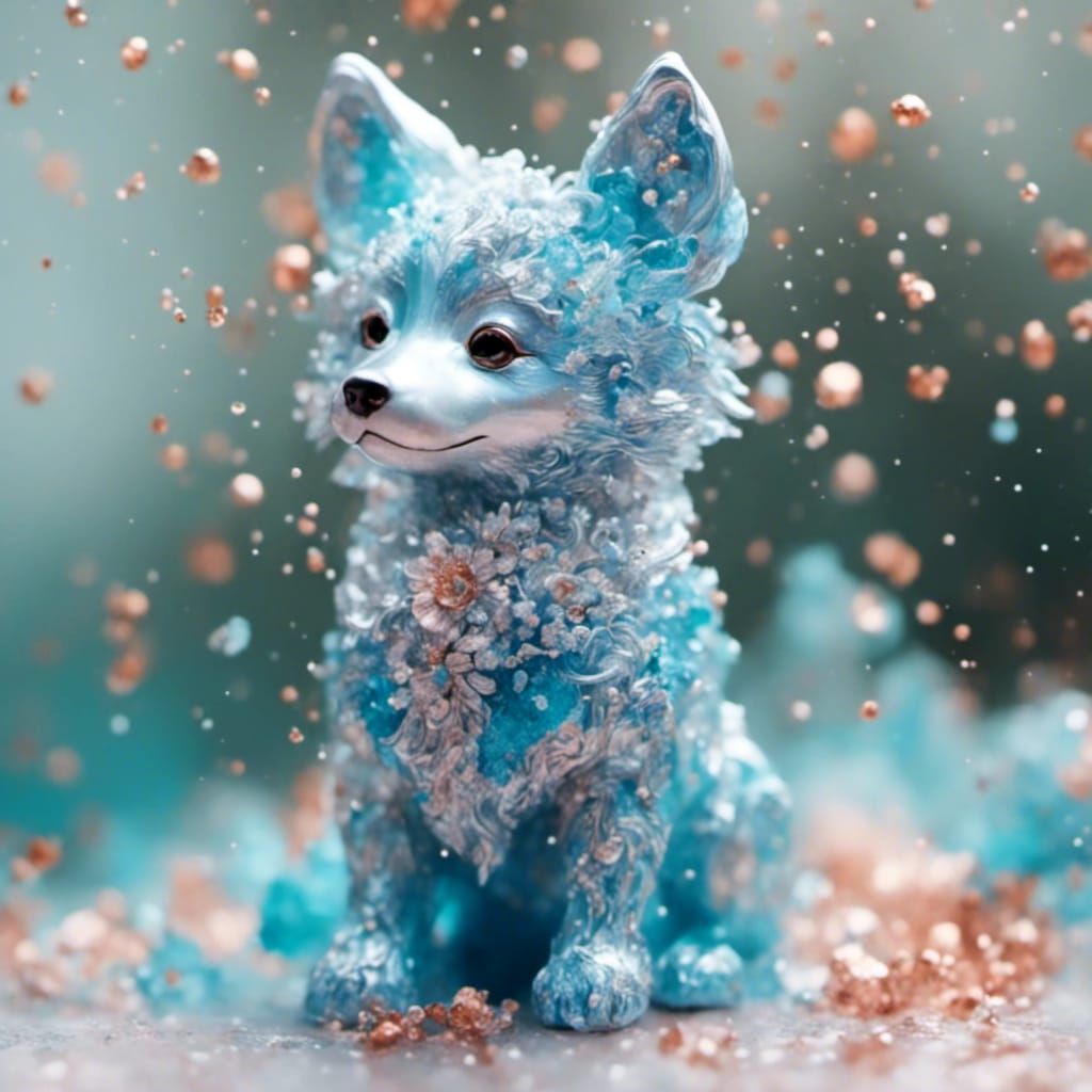 Pastel Dog Portrait with Detailed Eye