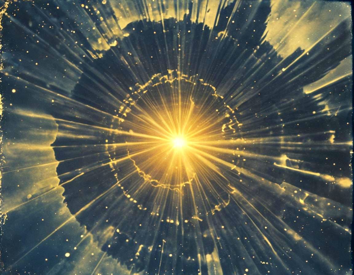 Psychedelic Gothic Vortex in Retro Polaroid Style