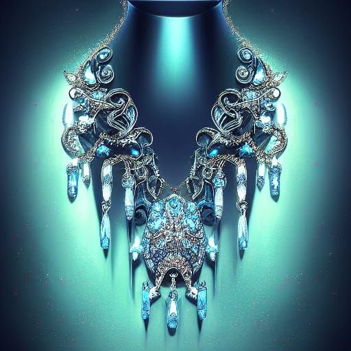 Glittering Crystal Jewelry in a Digital Painting
