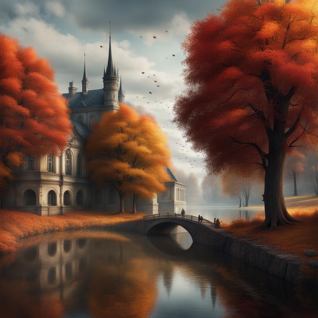 Melancholic Autumn: Detailed Matte Painting