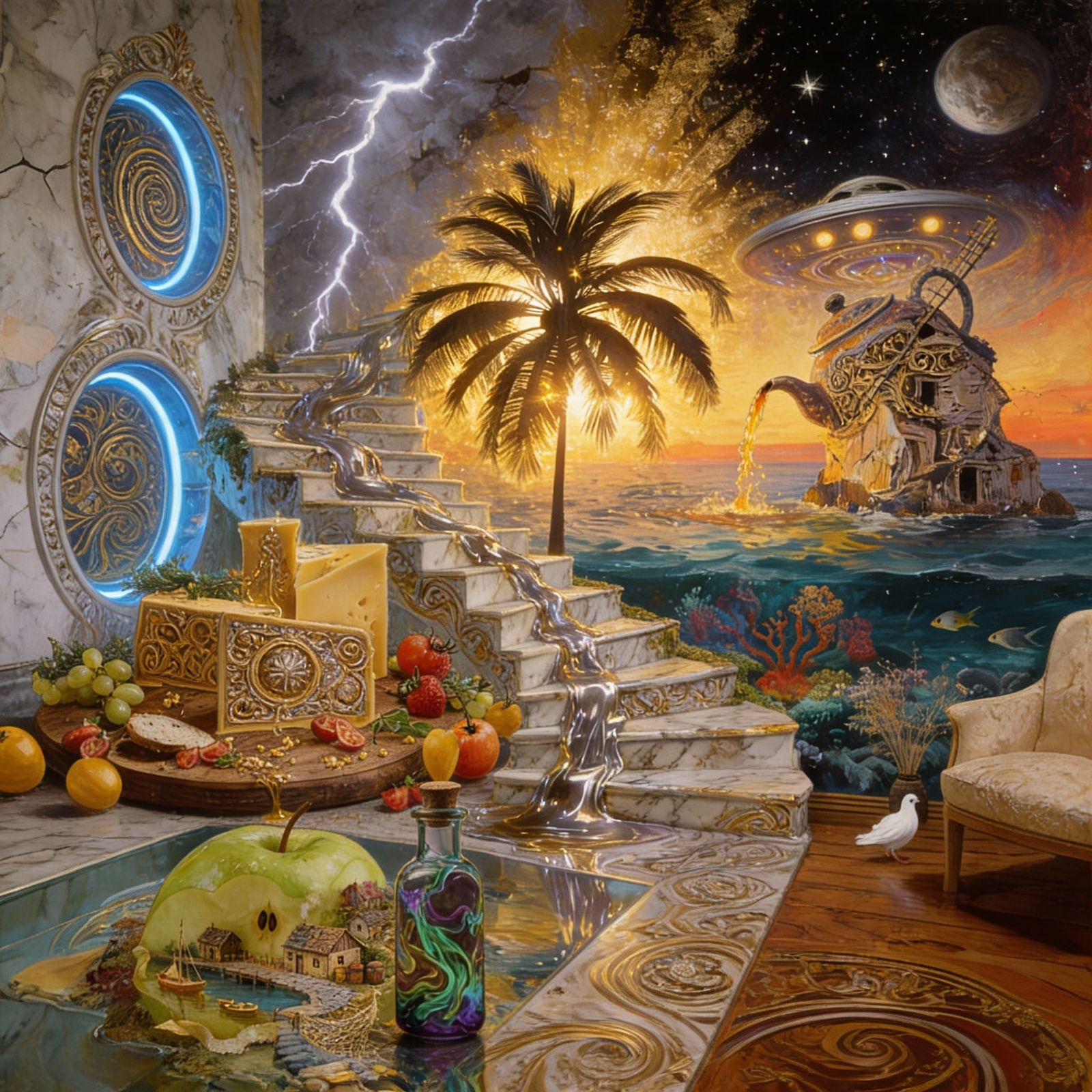 Surreal Baroque Abstract Impasto Art