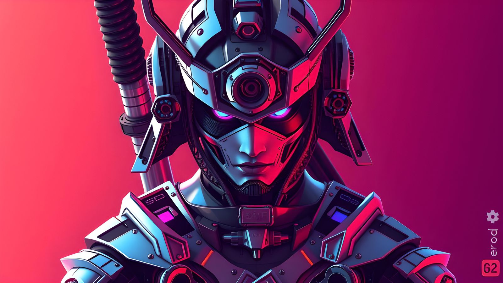 Anime Cyberpunk Samurai with Bio-Mechanical Implants