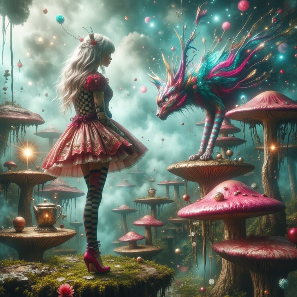 Alice Inspired Dreamscape with Cheshire Cat