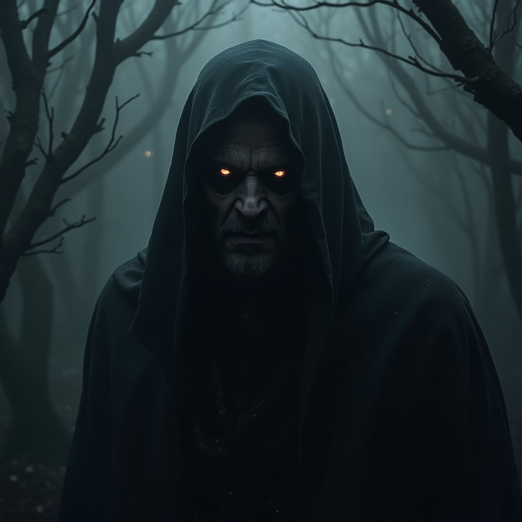 Mysterious Figure Portrait in Dark Fantasy Style