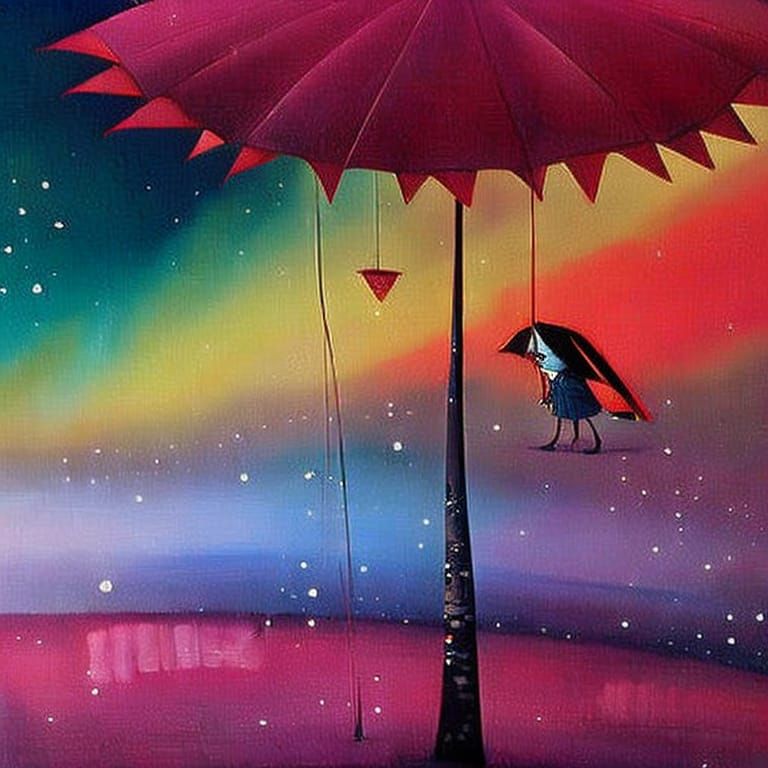 Melancholy Anime Scene: Autumn Rain and Snow