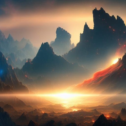 Detailed Nebula Concept Art in Deep Color