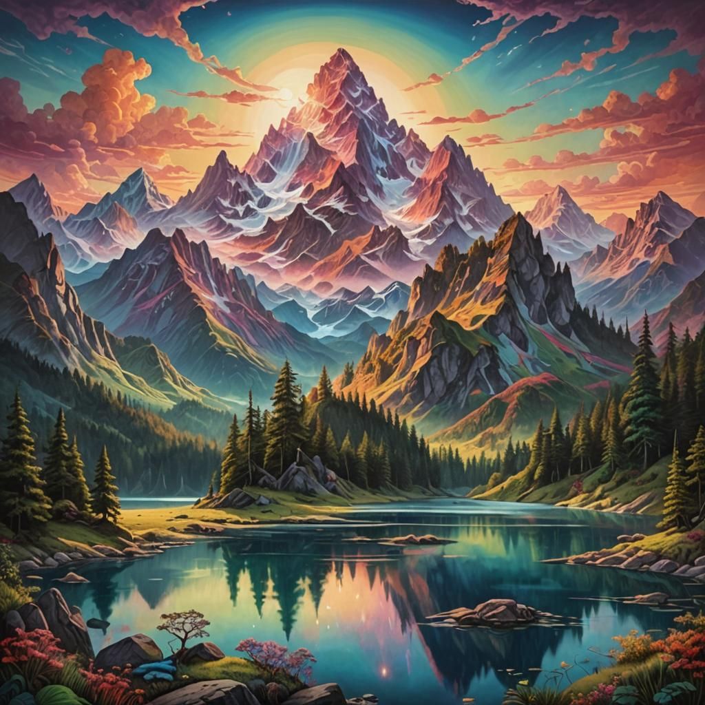 mystical mountain landscape