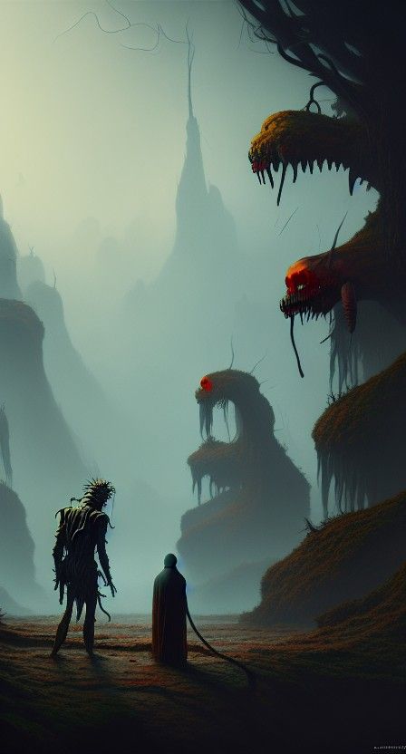 A Visit From Death: Vintage Photorealistic Image