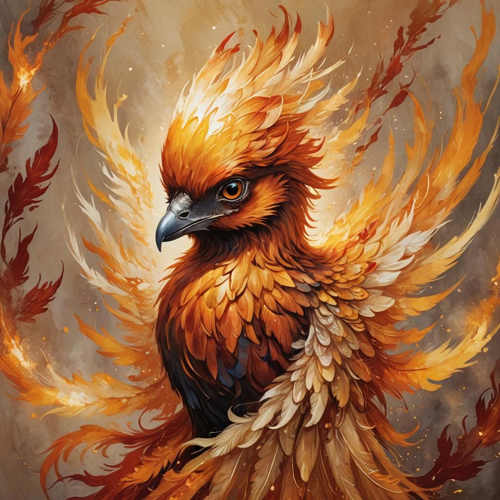 Baby Phoenix Portrait in Warm Light