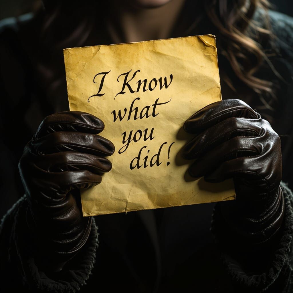Suspenseful Close-up of Hands Holding Threatening Letter