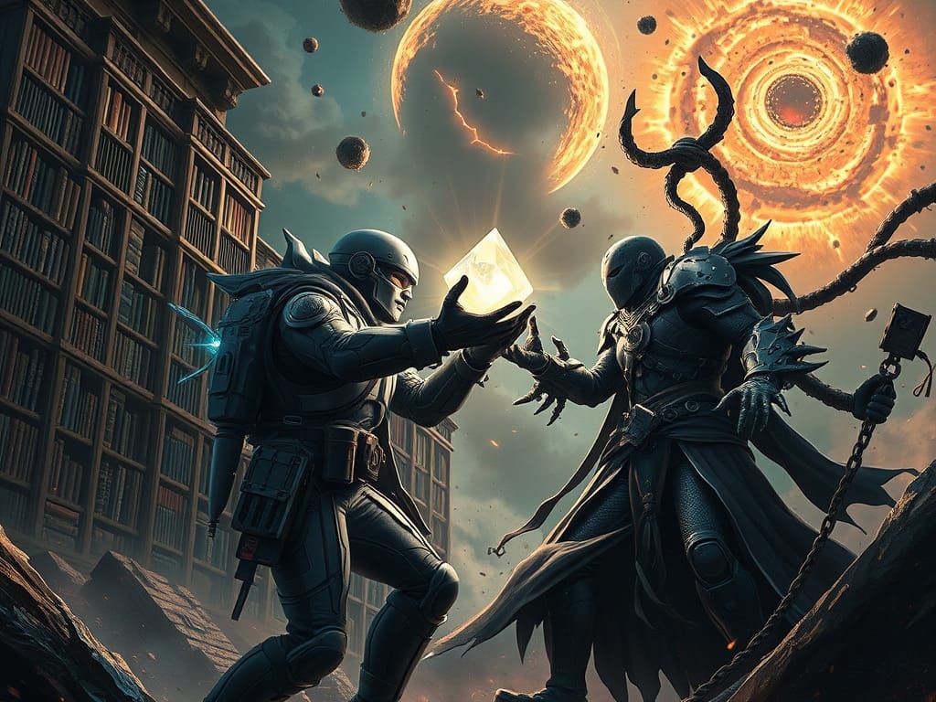 Exosuit Scientist vs Cult Leader: Chaotic Battle