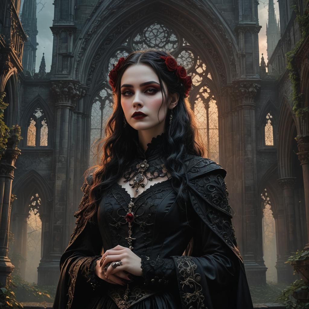 Gothic Romance Woman Digital Art