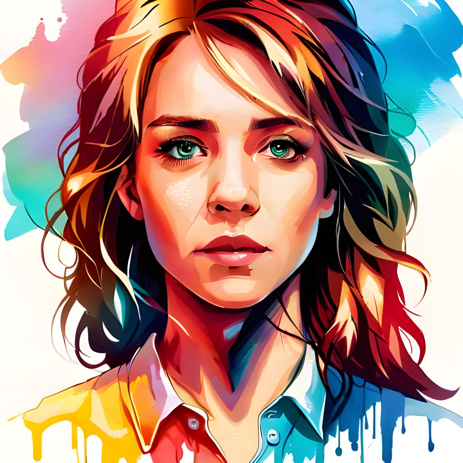 Cheerful Hermione Granger Portrait, Digital Art