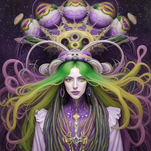 Cosmic Travelers in a Rococo Dreamscape