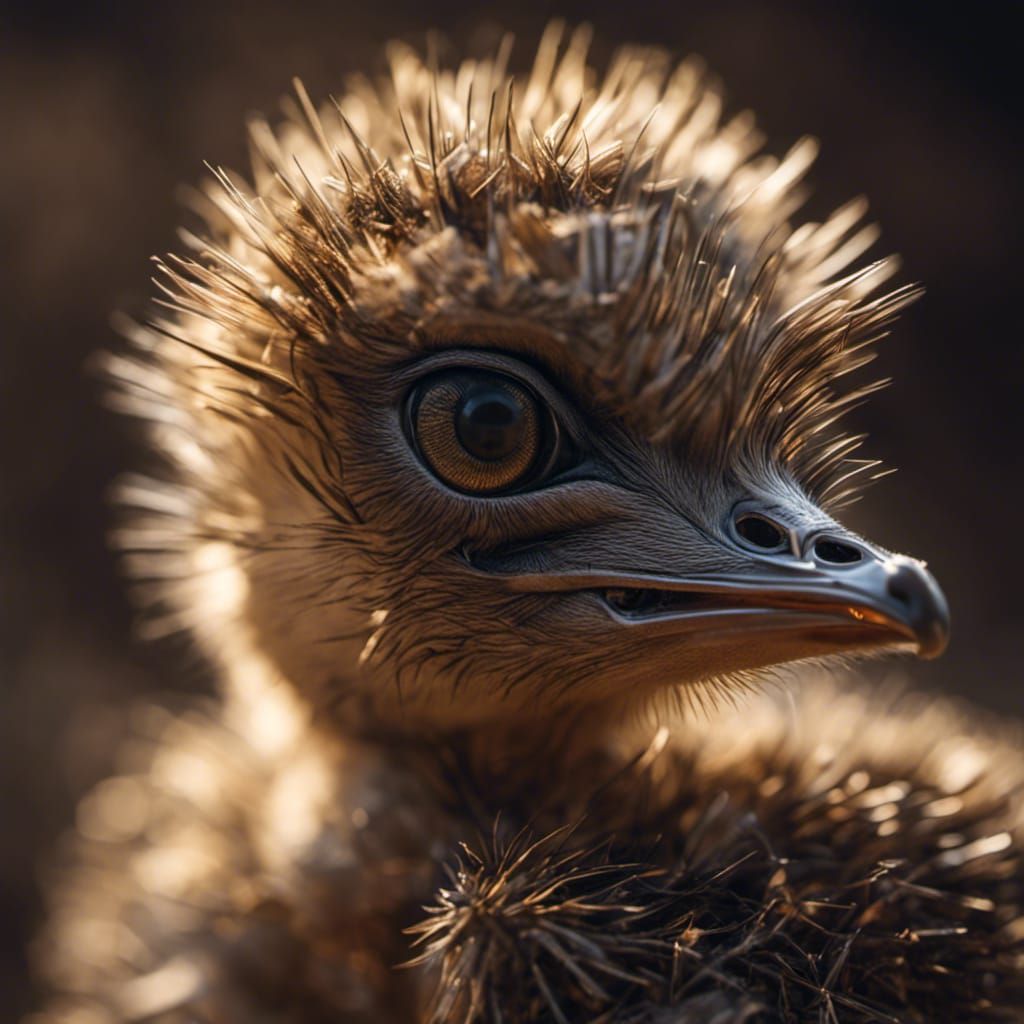 A Newly hatched Ostrich chick