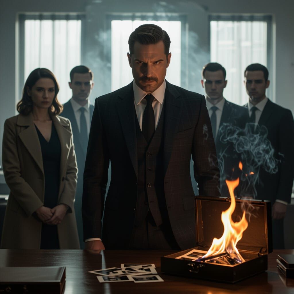 Protective Man Shielding Woman: Cinematic Tension