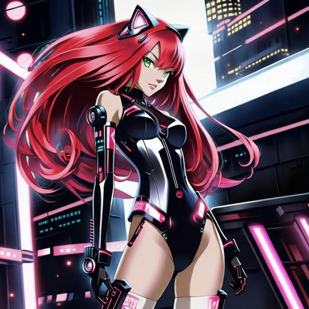 Anime Cyber Punk Cat Girl