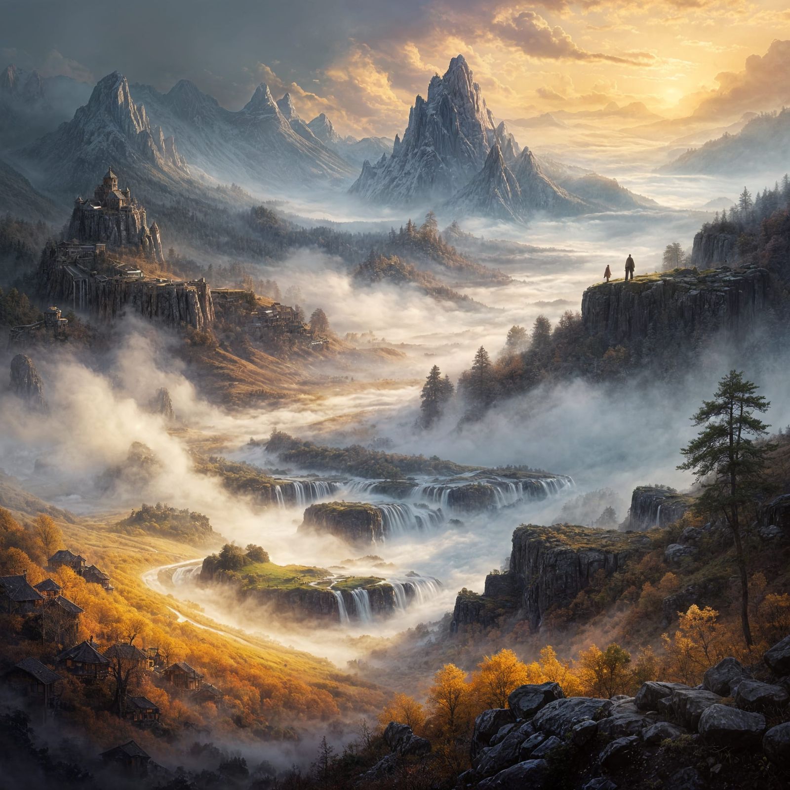 Dark Brown and Light Brown Marble Mosaic in Whimsical Fantas...