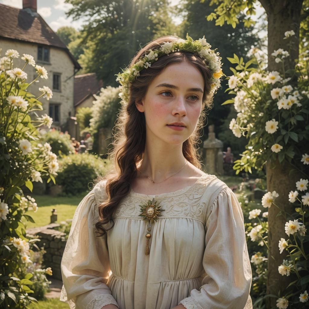 Girl Elected May Queen in an English Village