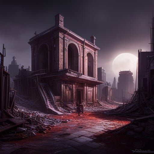 Lovecraftian Elder God Dominates Ruined World