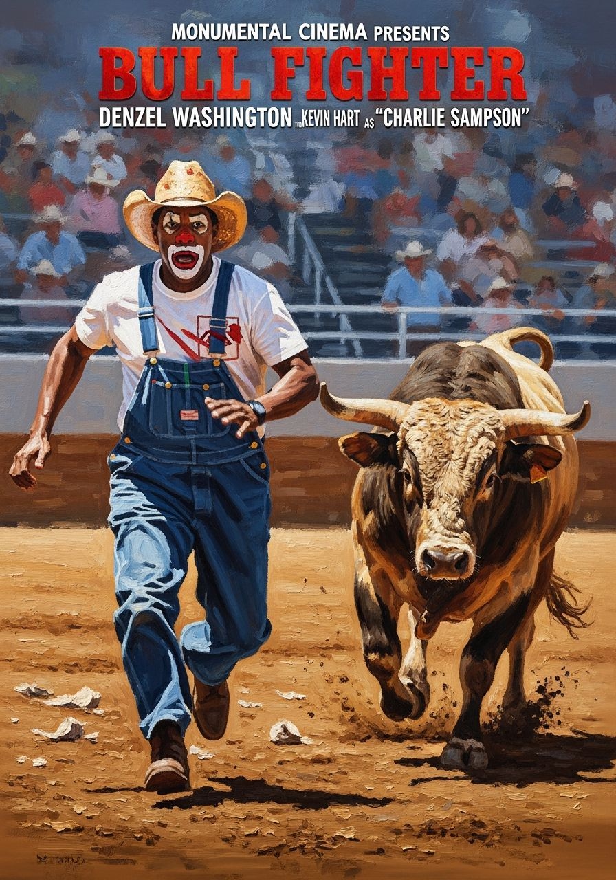 Impressionistic Oil Painting of Denzel Washington as Bullfig...