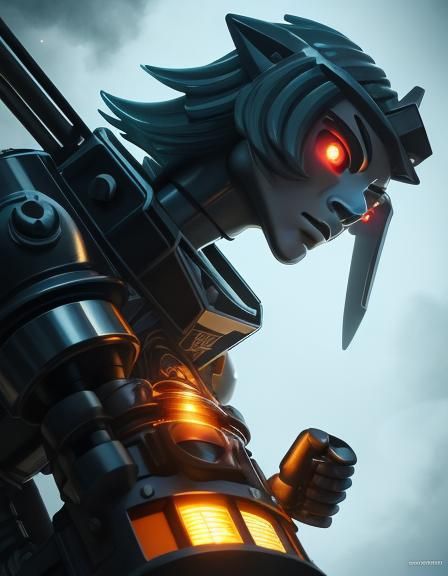 Biopunk Locomotive in Shin Hanga Style