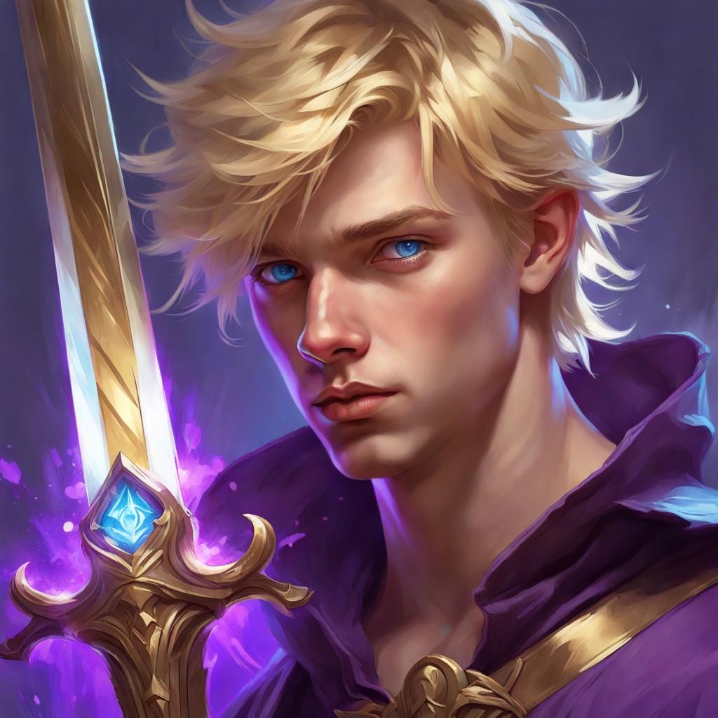 Boy with Gold Sword, Hyperdetailed Portrait