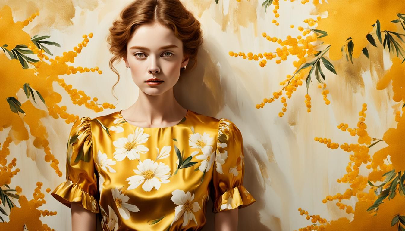 Elegant Lady in Floral Top: Expressionist Portrait