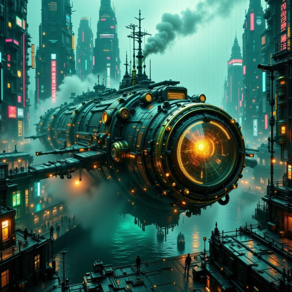 Steampunk Submarine Captain in Industrial Revolution Timelin...