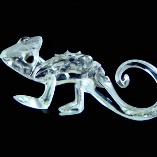 Transparent Glass Chameleon: Detailed Crystal Anole