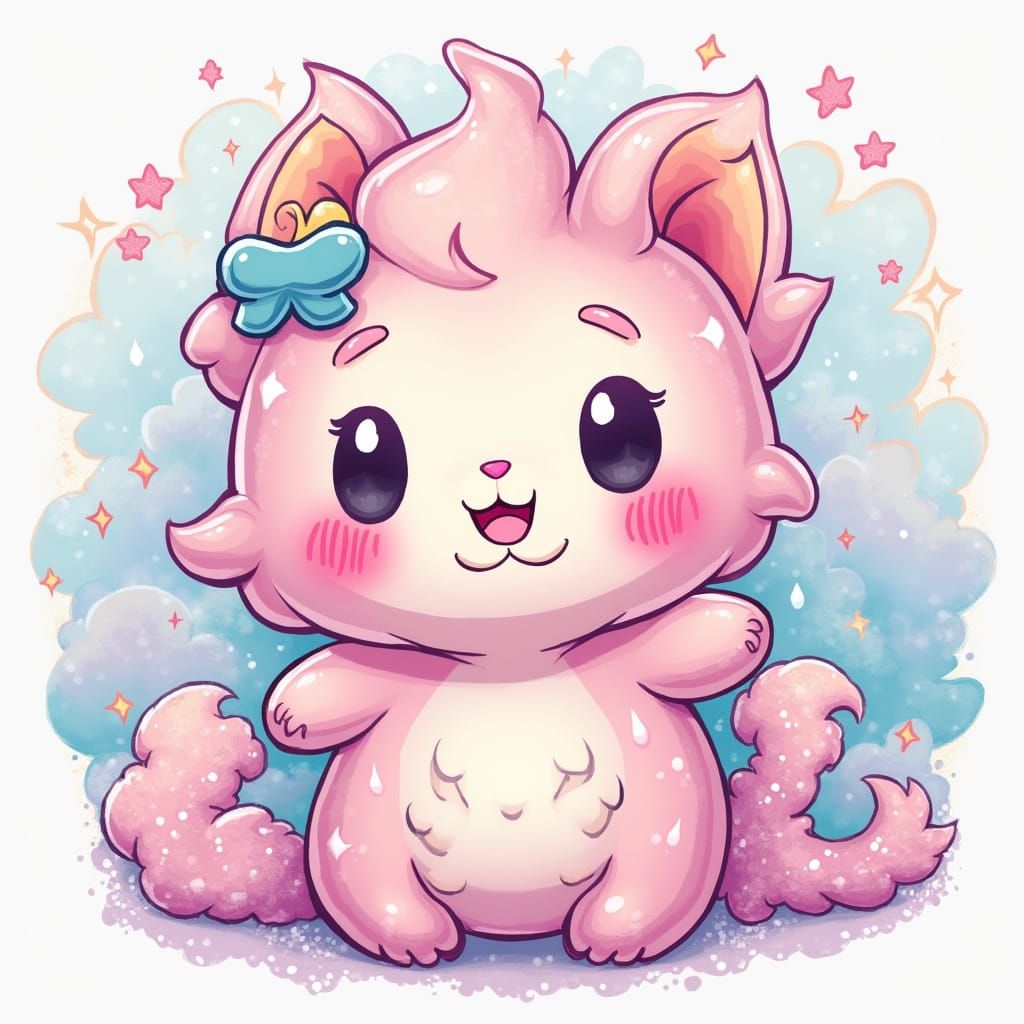Pastel Kawaii Creature in Pop Surrealist Style