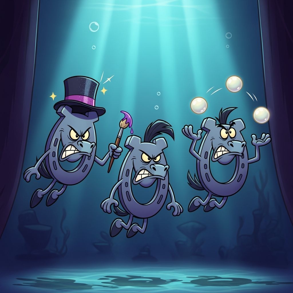 Cantankerous Horseshoes Compete in Underwater Talent Show