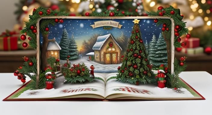 Winter Wonderland Scene with Pop-Up Storybook