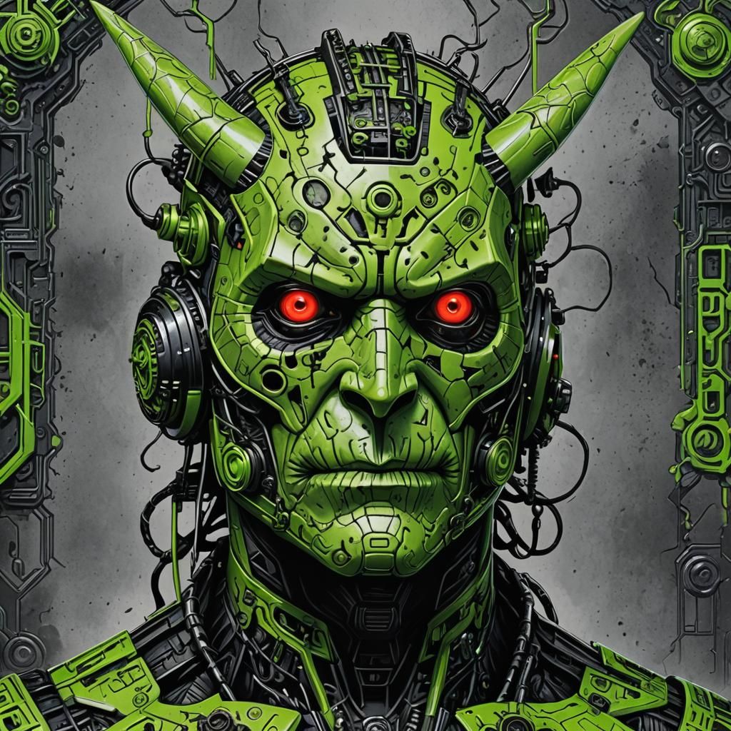 Cyberpunk Borg Pikachu Frankenstein: Ghastly Gothic Art