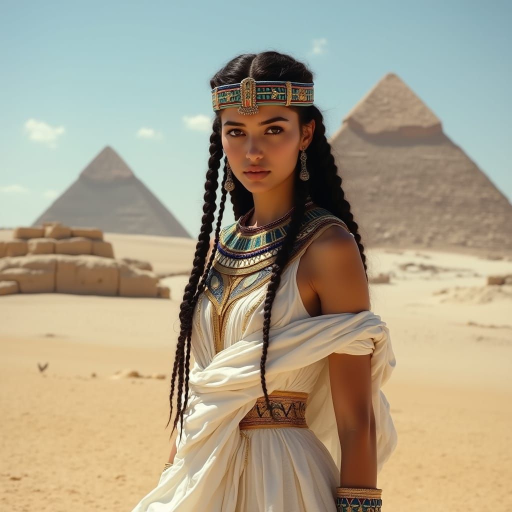 Egyptian Goddess in Golden Splendor