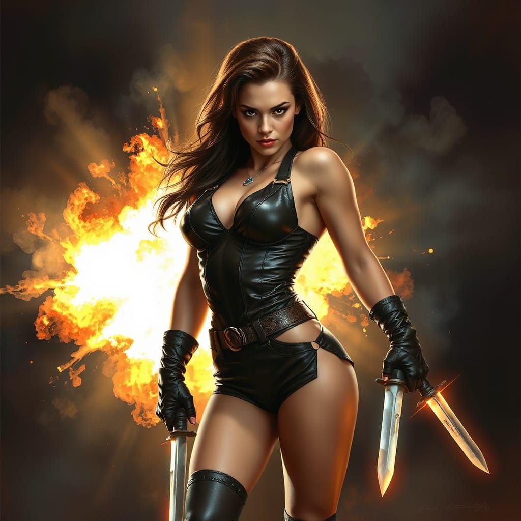 Dark Fantasy Assassin in Dramatic Light