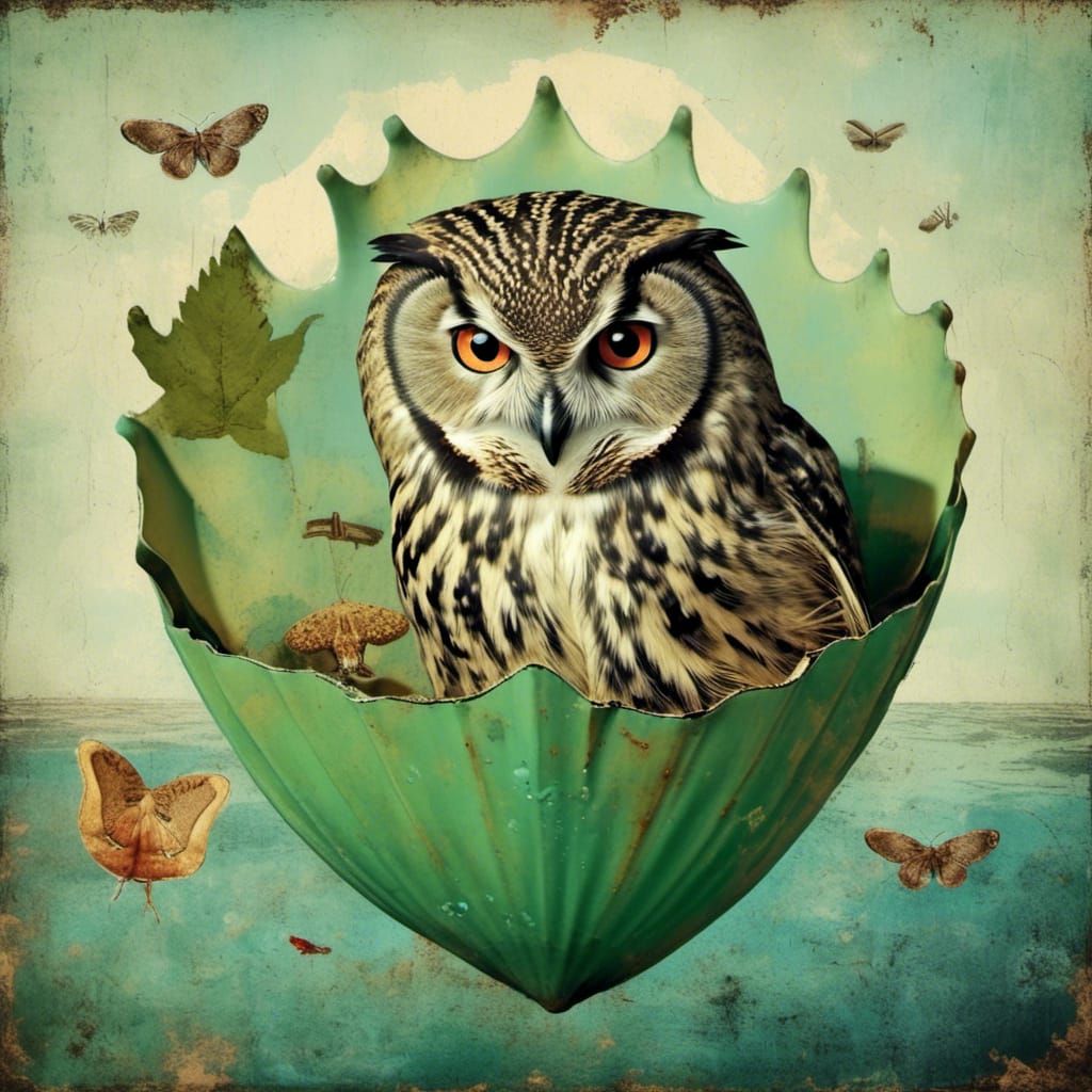 Owl and Pussycat in Seashell Boat, Pop Art