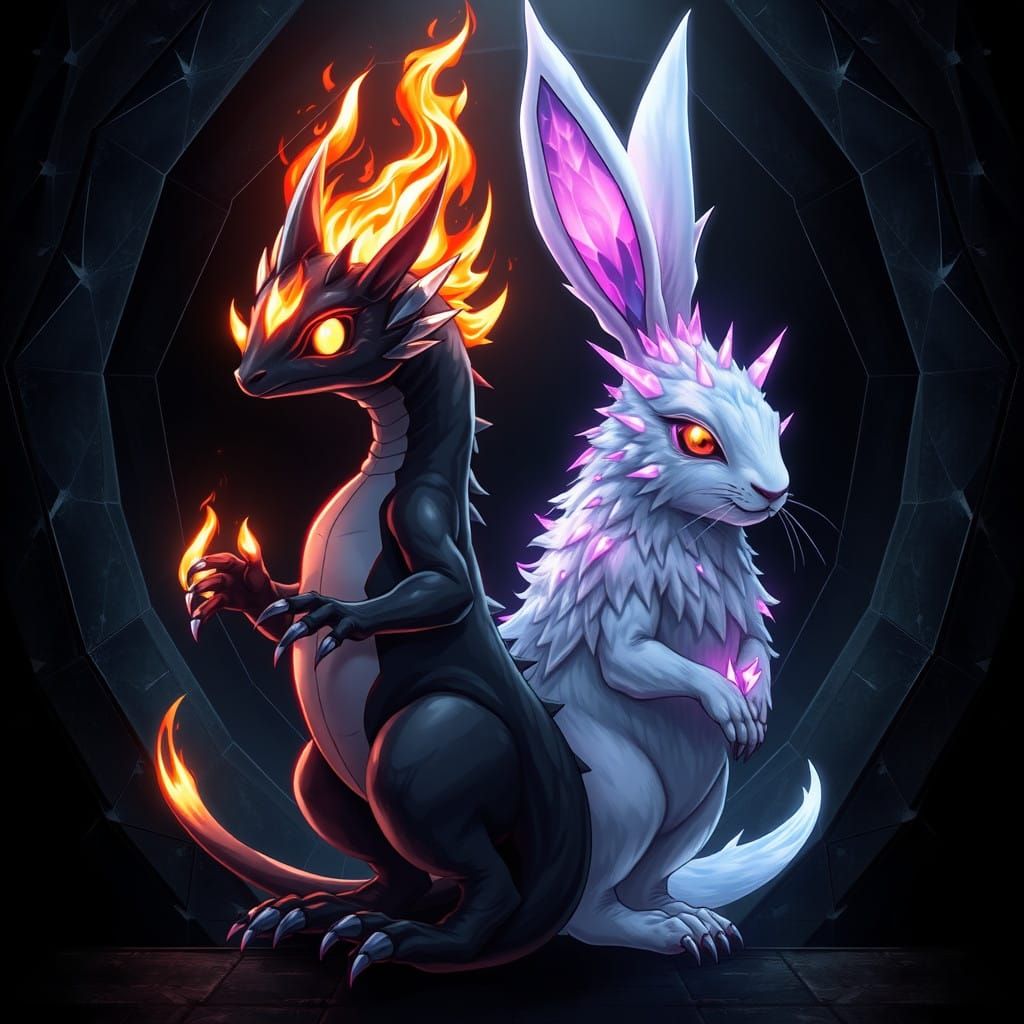 Epic Mythic Fantasy Anime Art: Blackfire Salamander and Viol...