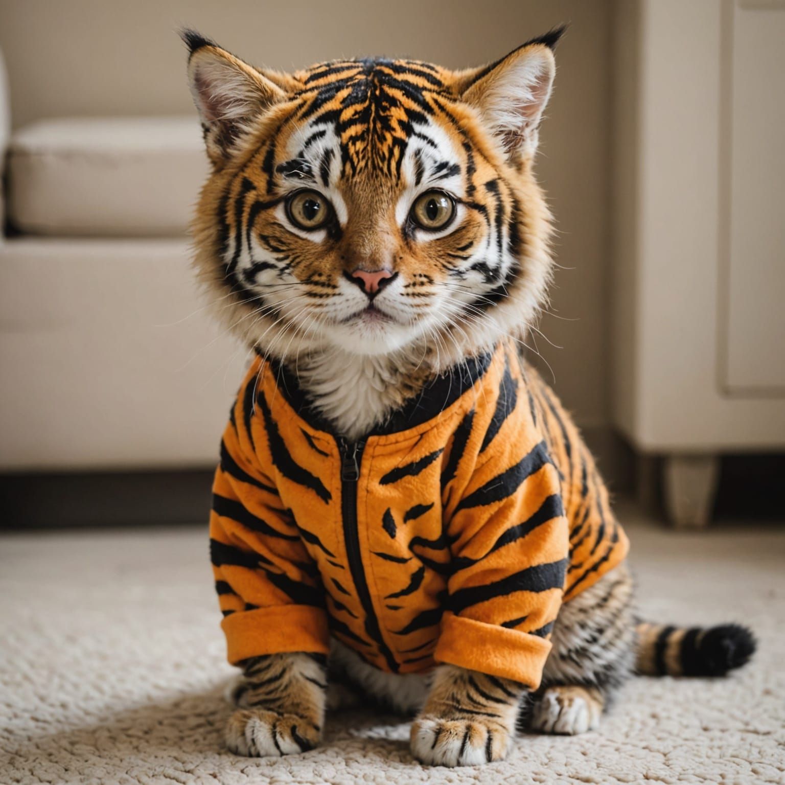 Cat Dressed as a Tiger