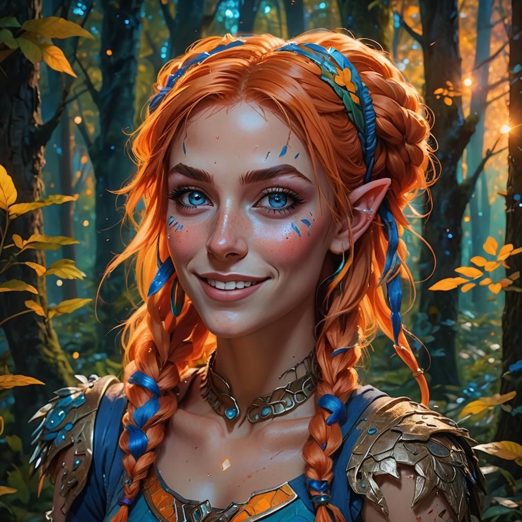 Pop Art Portrait of a Night Elf Girl