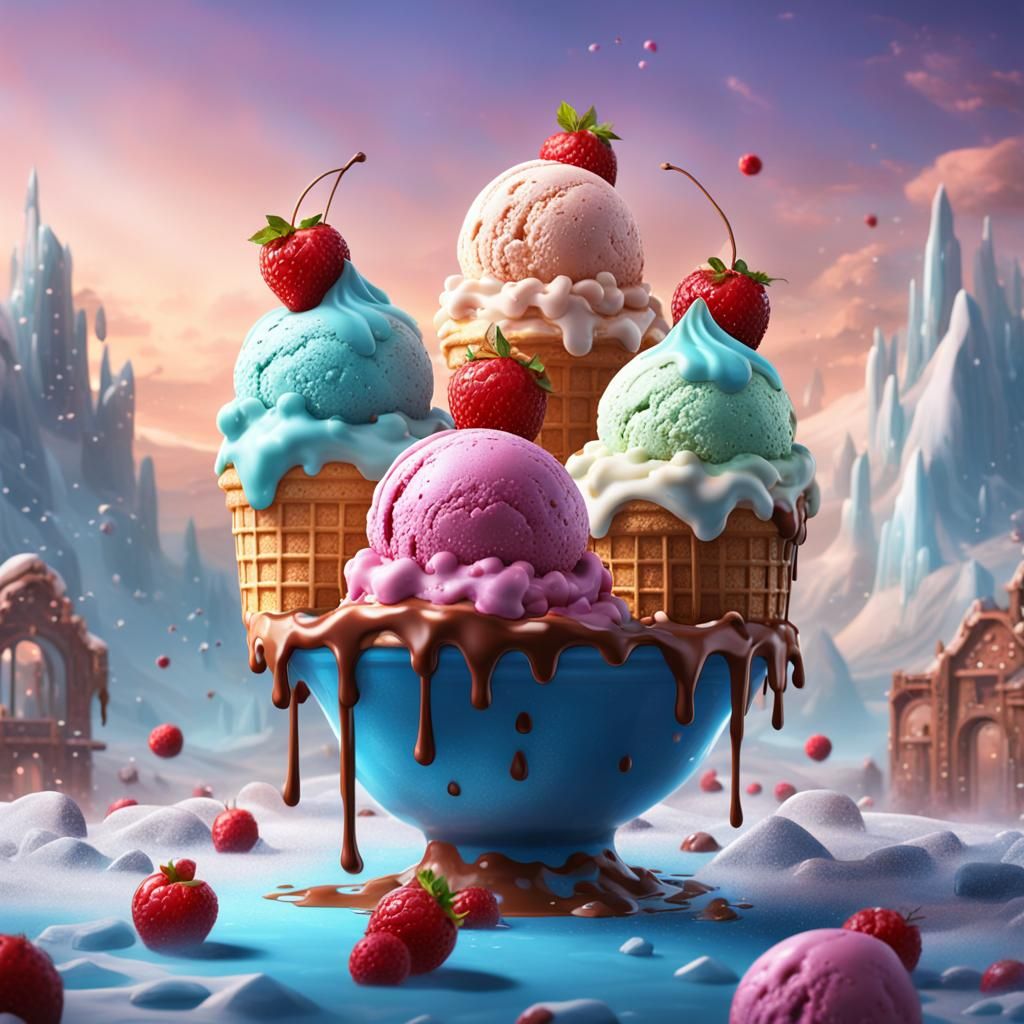 Delicious Ice Cream Fantasy Concept Art