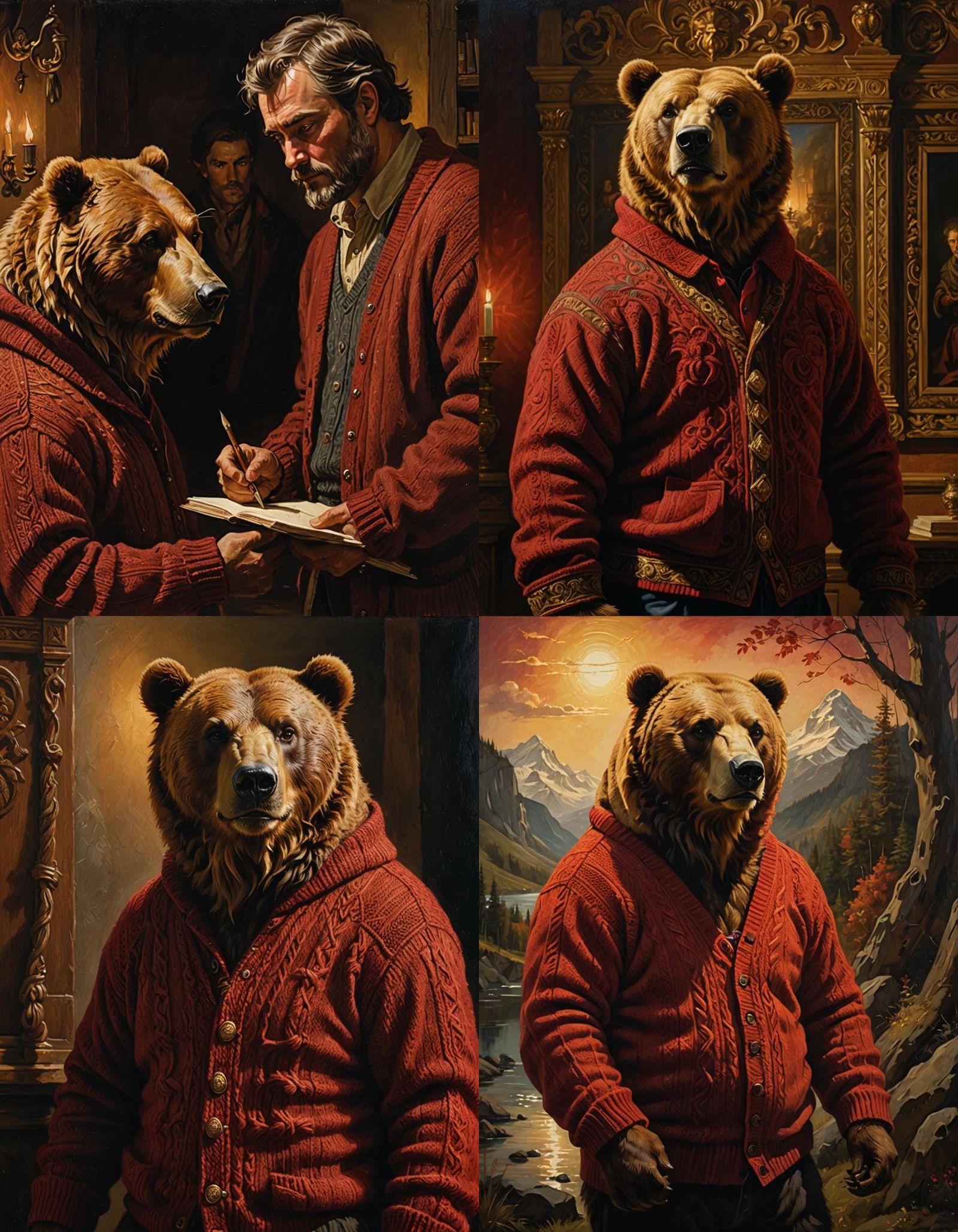 Kodiak Bear Portrait in da Vinci Style