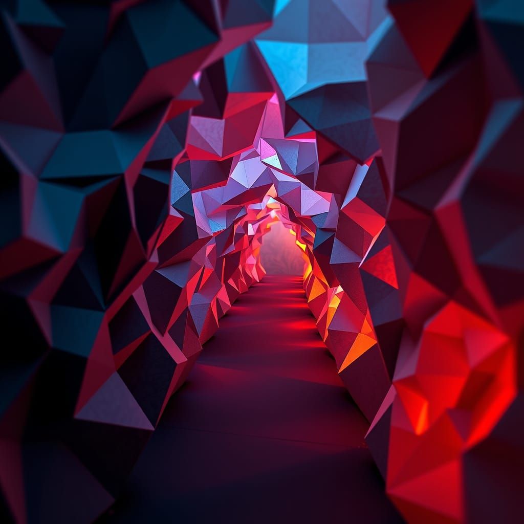The path from Darkness to the Light - Origami with prompt ma...